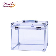 Clear acrylic aluminum case beauty case for cosmetic makeup aluminum case